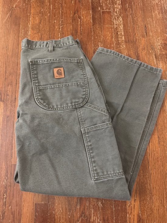 Carhartt Other - Men’s Carhartt Loose-Fit Washed Duck Utility Work Pants 34x30 olive green